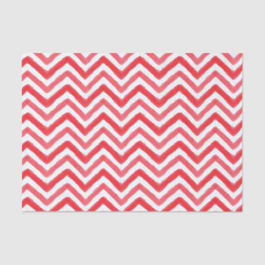 Rood Waterverf Chevron Tissue Paper Tissuepapier (Voorkant)