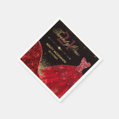 Rood Waterverf Dress & Red wave Edge 21st Birthday Servet (Hoek)