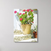Rood waterverf geranium canvas afdruk (Voorkant)