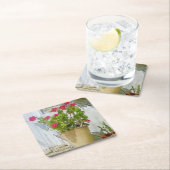 Rood waterverf geranium kartonnen onderzetters (Insitu)