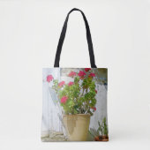 Rood waterverf geranium tote bag (Voorkant)