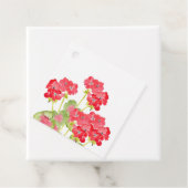 Rood Waterverf Geraniums 2 Bedankjes Labels (In situ)
