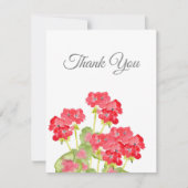 Rood Waterverf Geraniums 2 Bedankkaart (Voorkant)