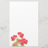Rood Waterverf Geraniums 2 Briefpapier (Voorkant)