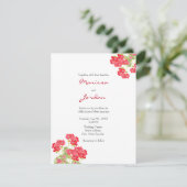 Rood Waterverf Geraniums 2 Kaart (Staand voorkant)