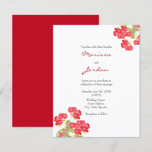 Rood Waterverf Geraniums 2 Kaart