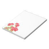 Rood Waterverf Geraniums 2 Notitieblok (Linkerzijde)