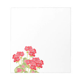 Rood Waterverf Geraniums 2 Notitieblok
