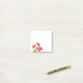 Rood Waterverf Geraniums 2 Post-it® Notes (Op bureau)
