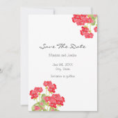 Rood Waterverf Geraniums 2 Save The Date (Voorkant)