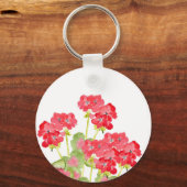 Rood Waterverf Geraniums 2 Sleutelhanger (Achterkant)