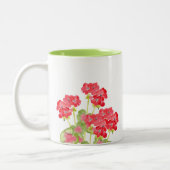 Rood Waterverf Geraniums 2 Tweekleurige Koffiemok (Links)