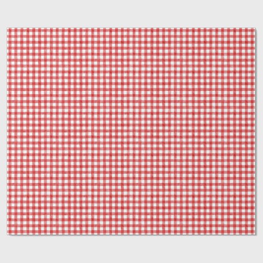 Rood Waterverf Gingham-pakpapier Cadeaupapier (Vlak)
