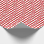 Rood Waterverf Gingham-pakpapier Cadeaupapier (Hoek)