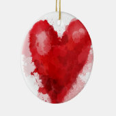 Rood waterverf hart gotisch meisje valentijn keramisch ornament (Rechts)