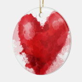 Rood waterverf hart gotisch meisje valentijn keramisch ornament (Links)