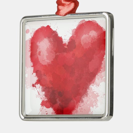 Rood waterverf hart gotisch meisje valentijn metalen ornament (Links)