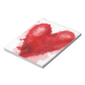Rood waterverf hart gotisch meisje valentijn notitieblok (Linkerzijde)