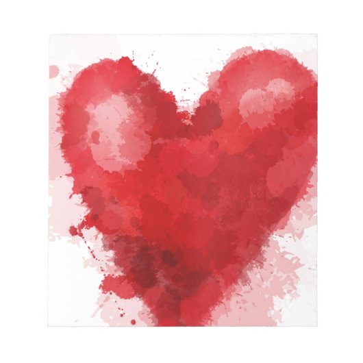 Rood waterverf hart gotisch meisje valentijn notitieblok (Voorkant)