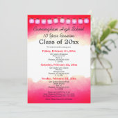 Rood Waterverf High School Class Reunion Sjabloon Kaart (Staand voorkant)