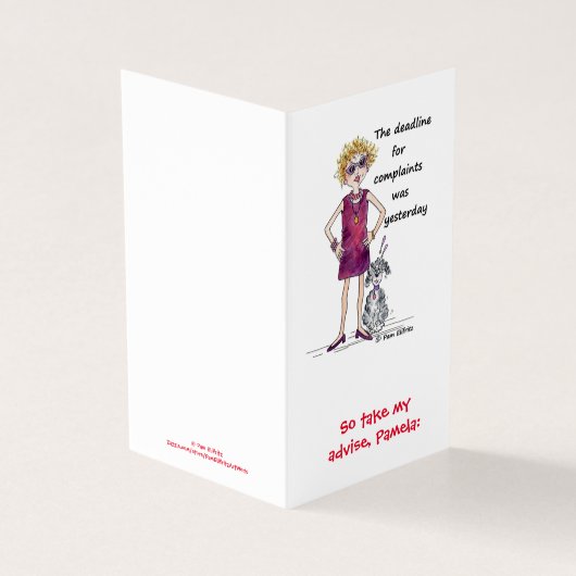 Rood waterverf karikatuur voor ongebruikelijke vak kaart (Buitenkant)