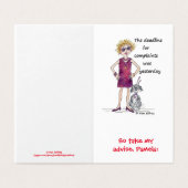 Rood waterverf karikatuur voor ongebruikelijke vak kaart (Buitenkant ongevouwen)