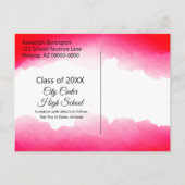 Rood Waterverf klassenreünie sparen de datum Aange Briefkaart (Achterkant)