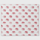 Rood Waterverf met olifant Cadeaupapier (Vlak)