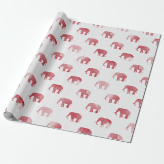 Rood Waterverf met olifant Cadeaupapier