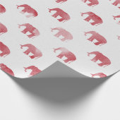 Rood Waterverf met olifant Cadeaupapier (Hoek)