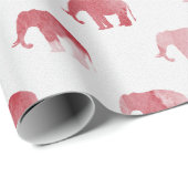 Rood Waterverf met olifant Cadeaupapier (Rol Hoek)