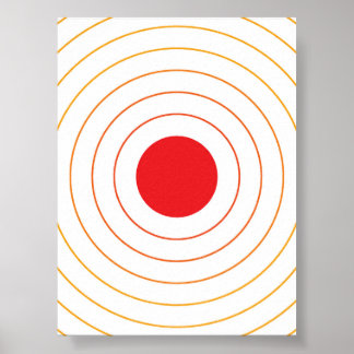 Rood Wavy Circle Illustratie – Vetgedrukte Minimal Poster