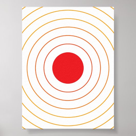 Rood Wavy Circle Illustratie – Vetgedrukte Minimal Poster (Voorkant)