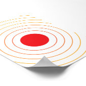 Rood Wavy Circle Illustratie – Vetgedrukte Minimal Poster (Hoek)