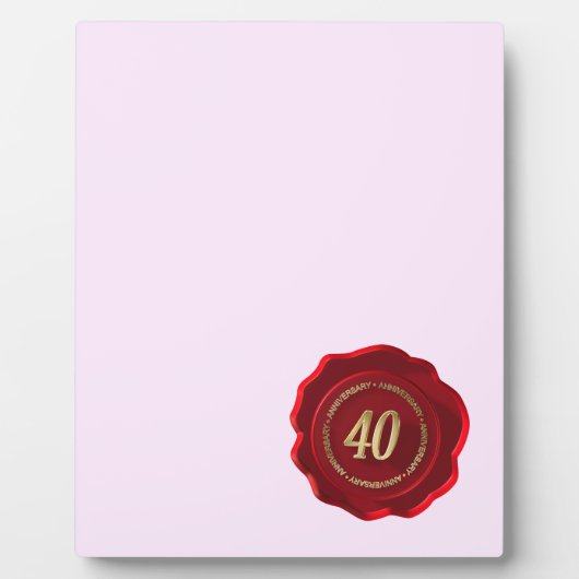 Rood wax zegel ter gelegenheid van 40 jaar fotoplaat (Voorkant)