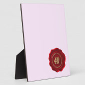 Rood wax zegel ter gelegenheid van 40 jaar fotoplaat (Zijkant)