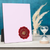 Rood wax zegel ter gelegenheid van 40 jaar fotoplaat (Zijkant)