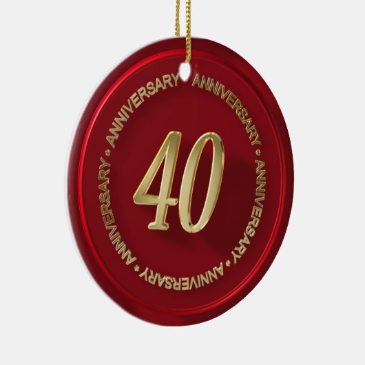 Rood wax zegel ter gelegenheid van 40 jaar keramisch ornament (Rechts)