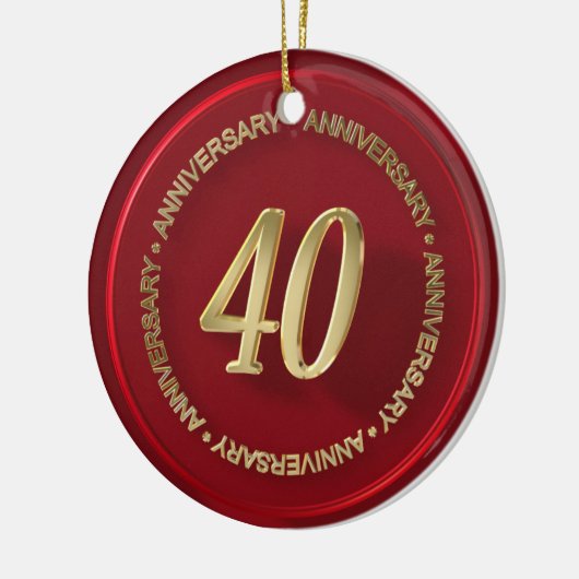 Rood wax zegel ter gelegenheid van 40 jaar keramisch ornament (Links)