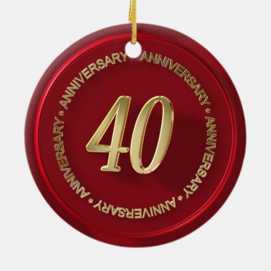 Rood wax zegel ter gelegenheid van 40 jaar keramisch ornament (Achterkant)