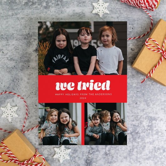 Rood We Hebben Het Geprobeerd Grappige Kerstkaart