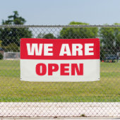 Rood we zijn open sjabloon business banner teken (Insitu)
