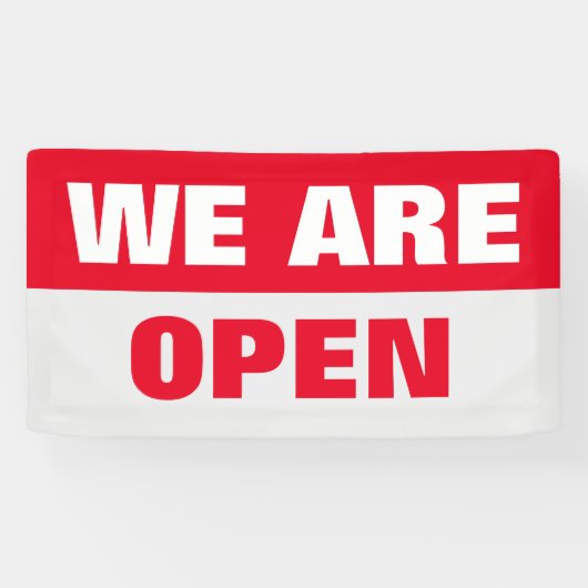 Rood we zijn open sjabloon business banner teken (Horizontaal)