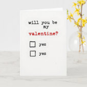 Rood wees mijn Valentijn Ja Kaart (Gele Bloem)