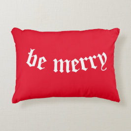  rood "wees vrolijk" kerstkussen accent kussen