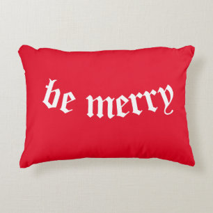 rood "wees vrolijk" kerstkussen accent kussen