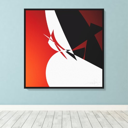 Rood weg canvas afdruk (Insitu (Houten vloer))