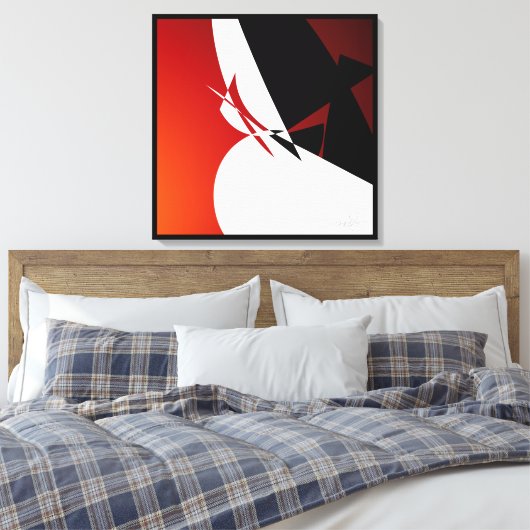 Rood weg canvas afdruk (Insitu (Slaapkamer))