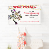 Rood welkome gezinsherenigingslichten spandoek (Insitu)