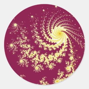 Rood wervelend Mandelbrot fractaal patroon Ronde Sticker